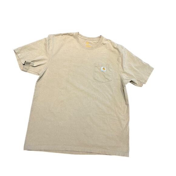 Carhartt Original Fit Mens Size Large Tan Short Sleeve T-Shirt - Picture 1 of 6